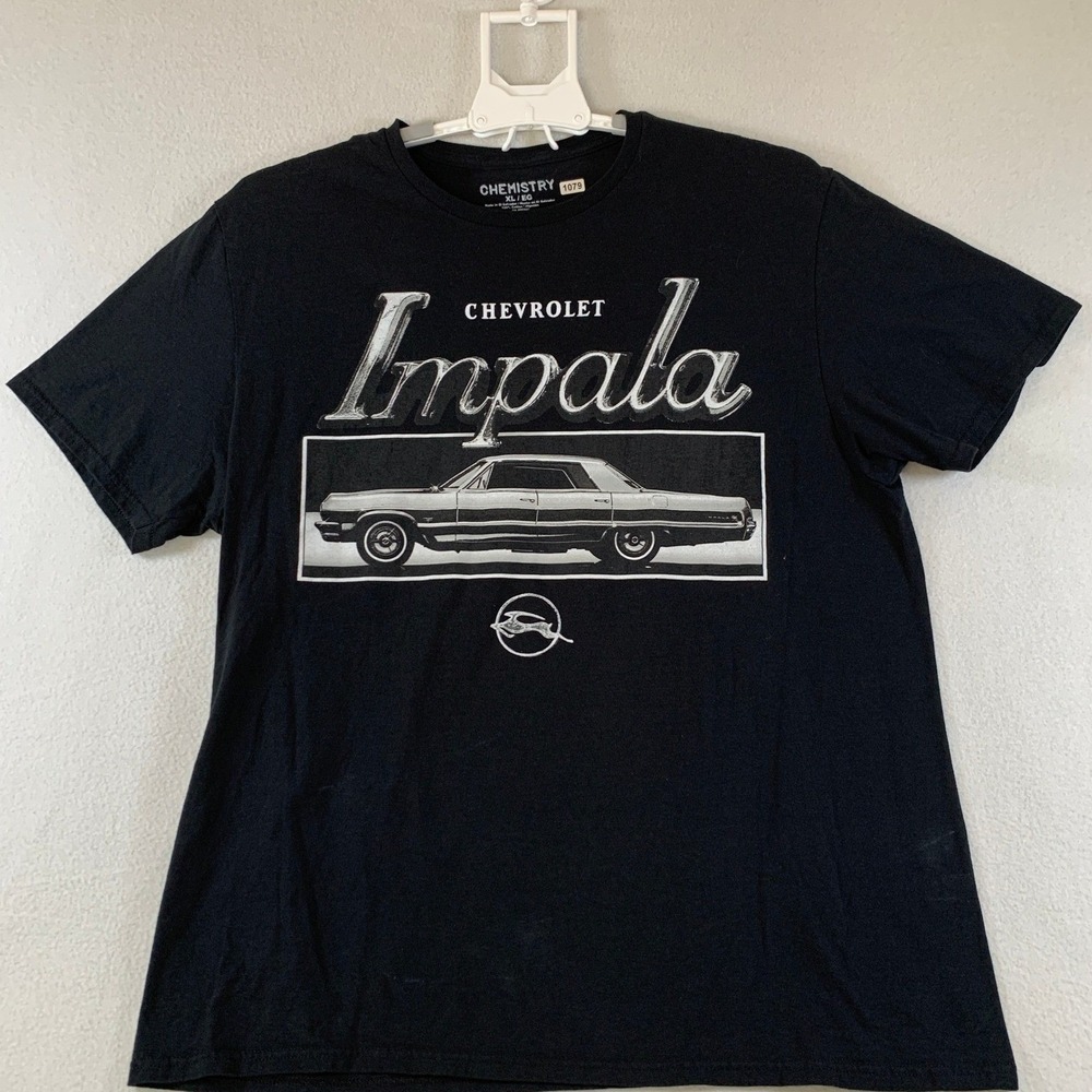Chevrolet‎ Impala Men's Classic Car GM Official Graphic Cotton T-Shirt XL Black - Picture 1 of 6